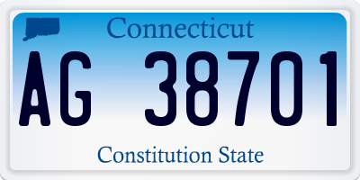 CT license plate AG38701