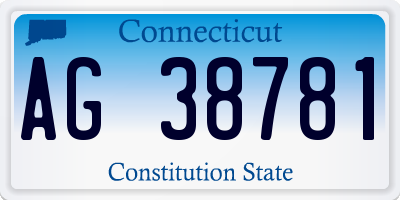 CT license plate AG38781