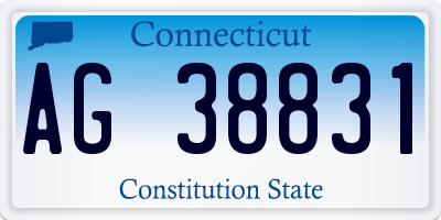 CT license plate AG38831