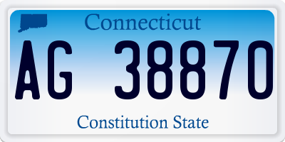 CT license plate AG38870