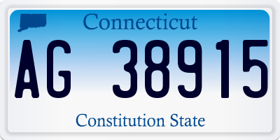 CT license plate AG38915