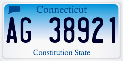 CT license plate AG38921
