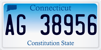 CT license plate AG38956