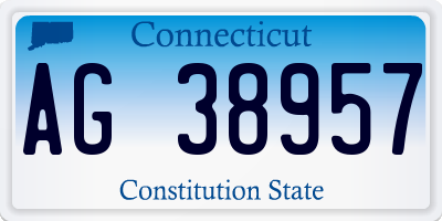 CT license plate AG38957