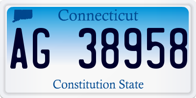 CT license plate AG38958