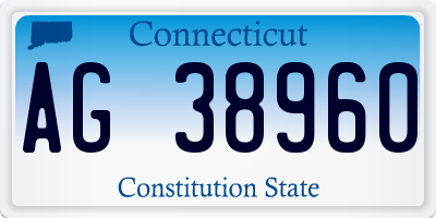 CT license plate AG38960