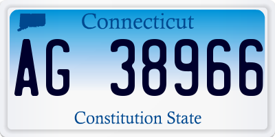 CT license plate AG38966