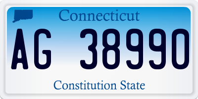 CT license plate AG38990