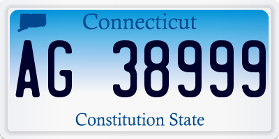 CT license plate AG38999