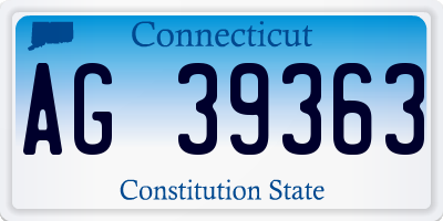 CT license plate AG39363