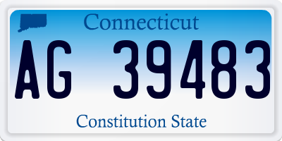 CT license plate AG39483