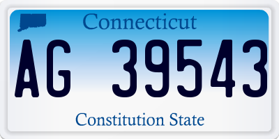 CT license plate AG39543