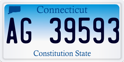 CT license plate AG39593