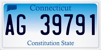 CT license plate AG39791