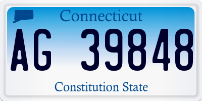 CT license plate AG39848