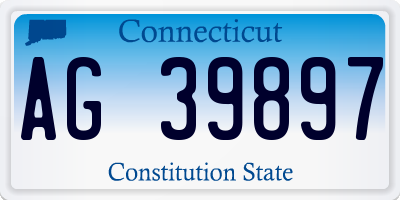 CT license plate AG39897