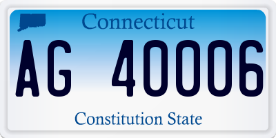 CT license plate AG40006