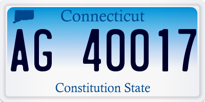 CT license plate AG40017