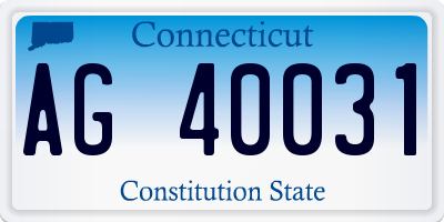 CT license plate AG40031