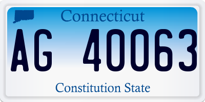 CT license plate AG40063