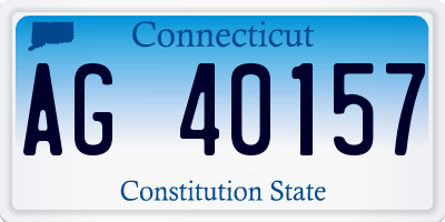 CT license plate AG40157