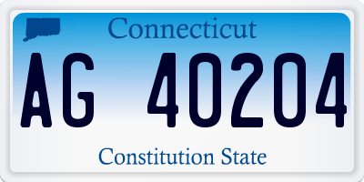 CT license plate AG40204