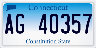 CT license plate AG40357