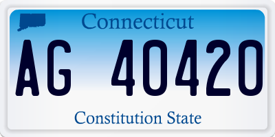 CT license plate AG40420