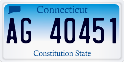 CT license plate AG40451