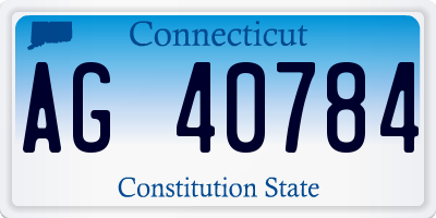 CT license plate AG40784