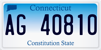 CT license plate AG40810