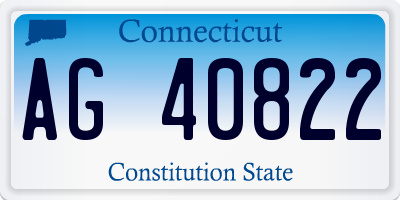 CT license plate AG40822