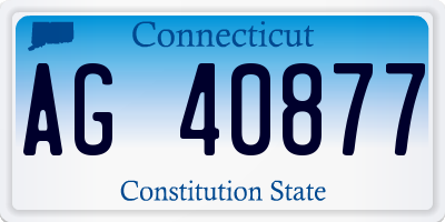 CT license plate AG40877