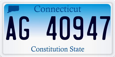 CT license plate AG40947