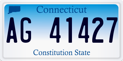 CT license plate AG41427