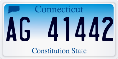 CT license plate AG41442