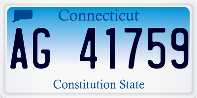 CT license plate AG41759