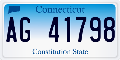 CT license plate AG41798