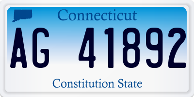 CT license plate AG41892