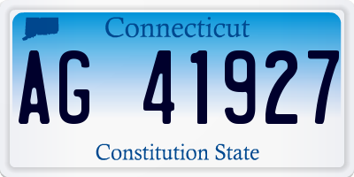 CT license plate AG41927