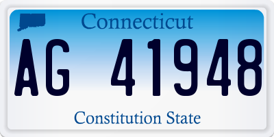 CT license plate AG41948