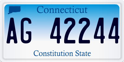 CT license plate AG42244