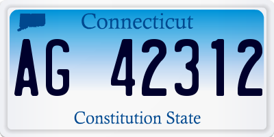 CT license plate AG42312