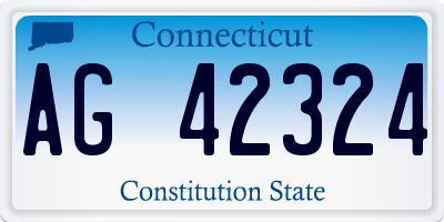 CT license plate AG42324