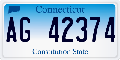 CT license plate AG42374