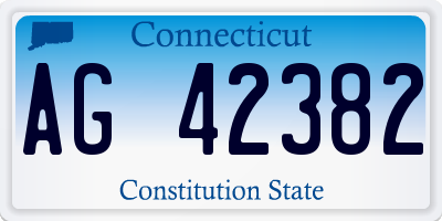 CT license plate AG42382