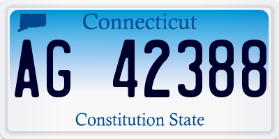 CT license plate AG42388