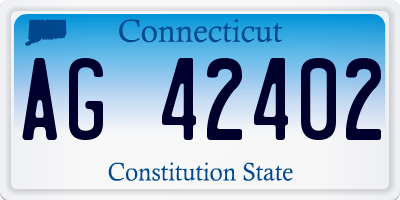 CT license plate AG42402