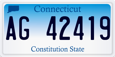 CT license plate AG42419