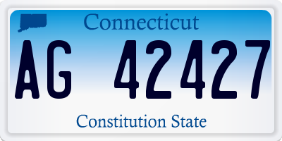 CT license plate AG42427
